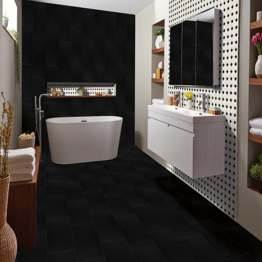 Rickert-11.61-x-11.61-Porcelain-Mosaic-Matte-Porcelain-Mosaic-Black-Dot-/-White-Octagon-Mixed