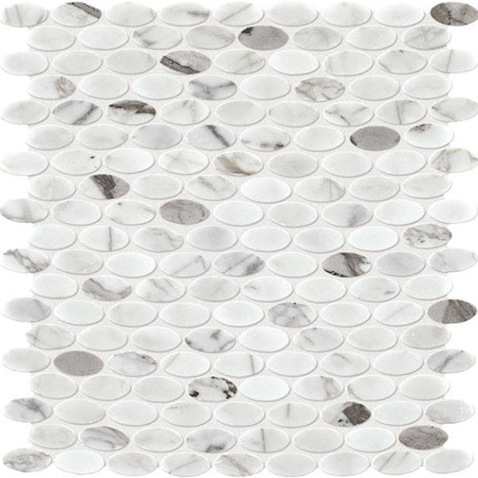 Daltile Marble 0.75" x 1.5" Oval Mosaic Polished