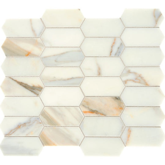 Daltile Marble 2" x 4" El.  Hexagon Mosaic Honed