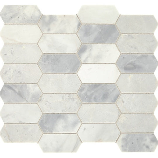 Daltile Marble 2" x 4" El.  Hexagon Mosaic Honed