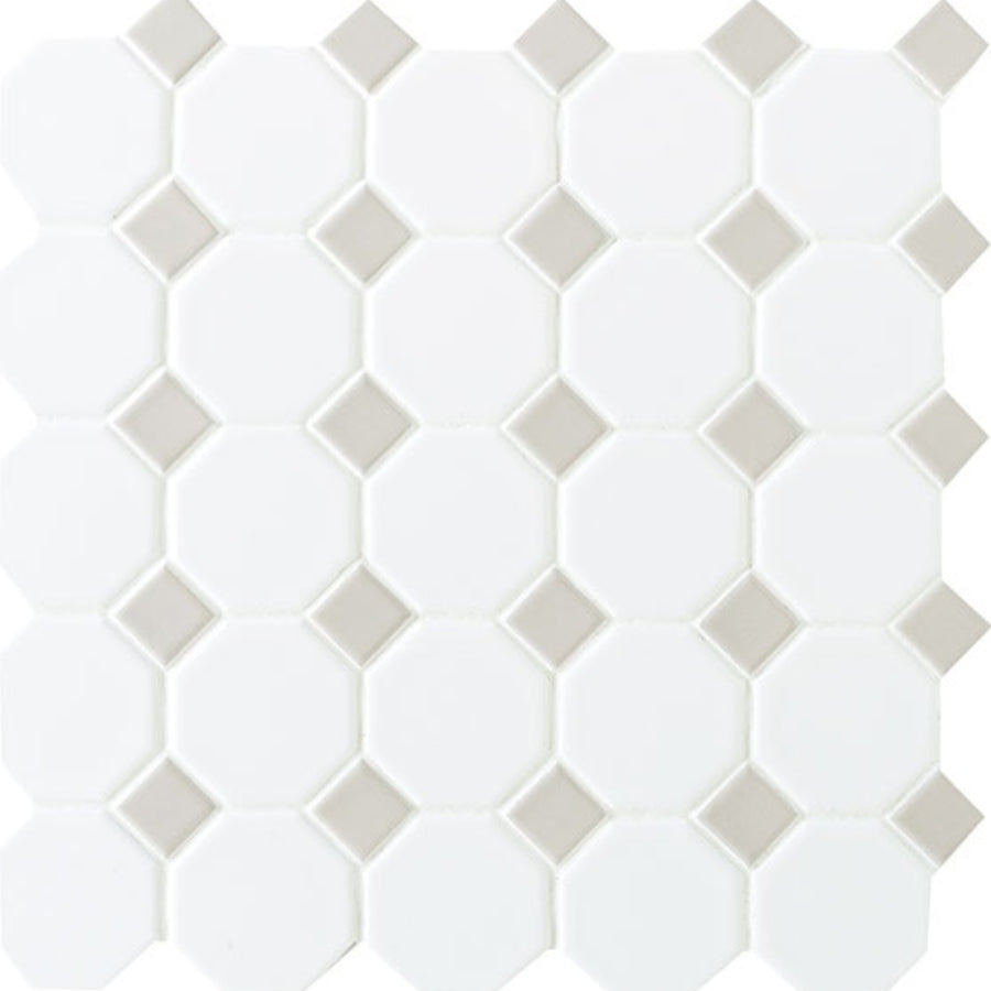 Daltile Octagon & Dot 2" x 2" Gray Dot Mosaic