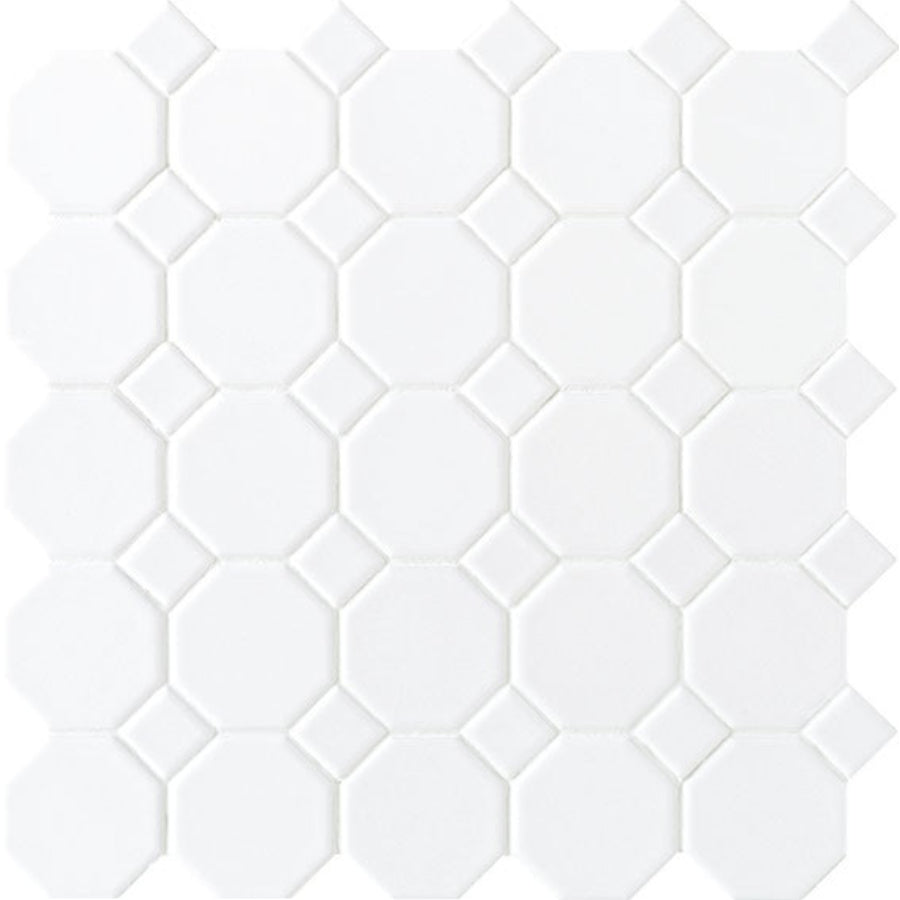 Daltile Octagon & Dot 2" x 2" White Dot Mosaic