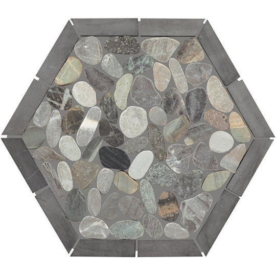 Daltile Pebble Oasis 10" x 12" Framed Hex Mosaic