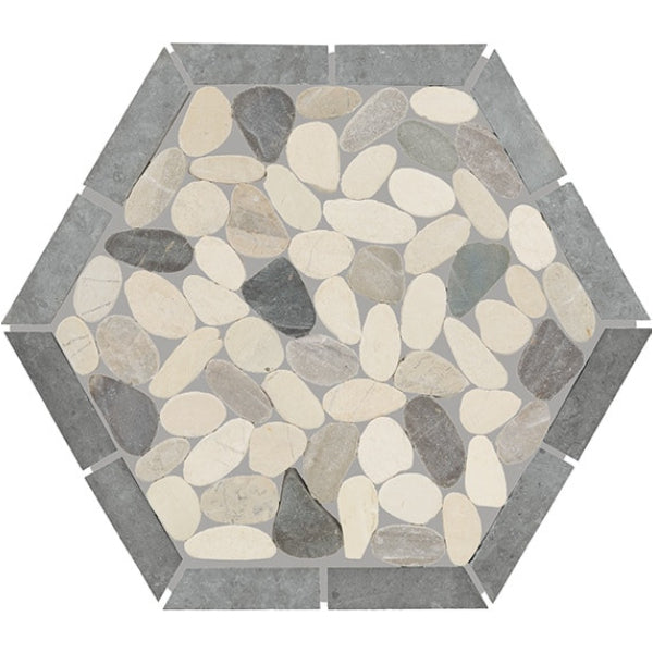 Daltile Pebble Oasis 10" x 12" Framed Hex Mosaic