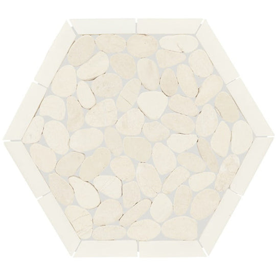 Daltile Pebble Oasis 10" x 12" Framed Hex Mosaic