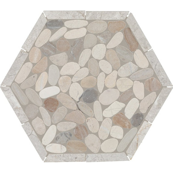 Daltile Pebble Oasis 10" x 12" Framed Hex Mosaic