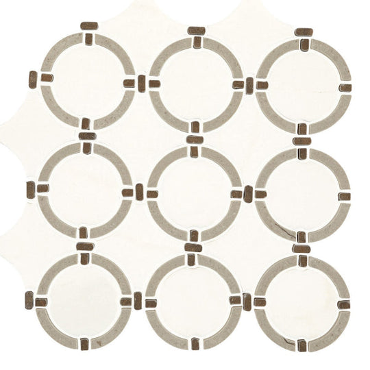 Daltile Raine 12" x 14" Linked Ring Mosaic